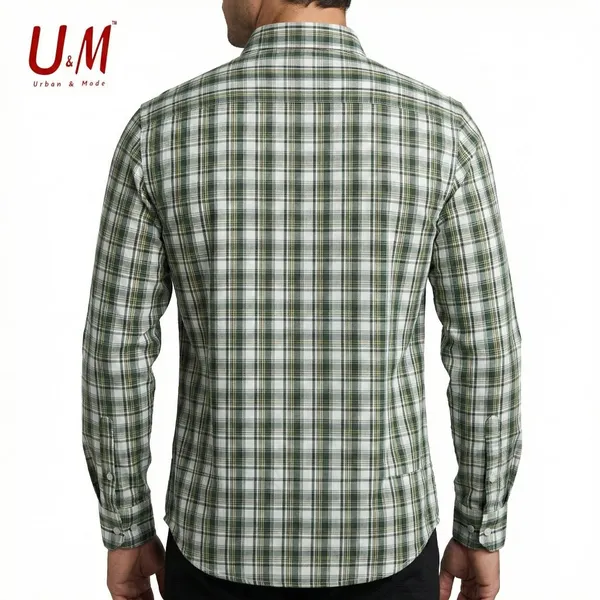 Green_Poplin_Cotton_Premium_Full_Sleeve_Checks_Shirt_For_Men