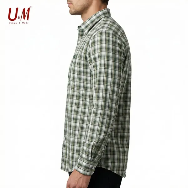 Green_Poplin_Cotton_Premium_Full_Sleeve_Checks_Shirt_For_Men