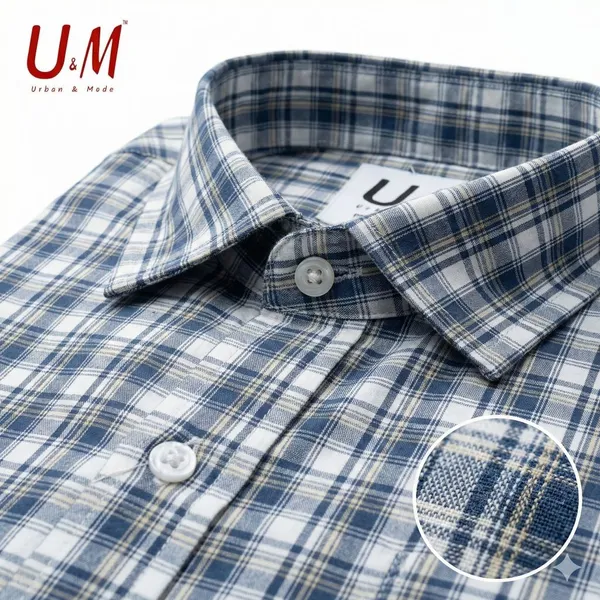 Blue_Poplin_Cotton_Premium_Full_Sleeve_Checks_Shirt_For_Men
