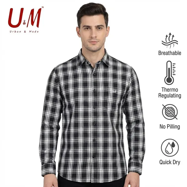Carbon_Black_Oxford_Cotton_Premium_Full_Sleeve_Checks_Shirt_For_Men