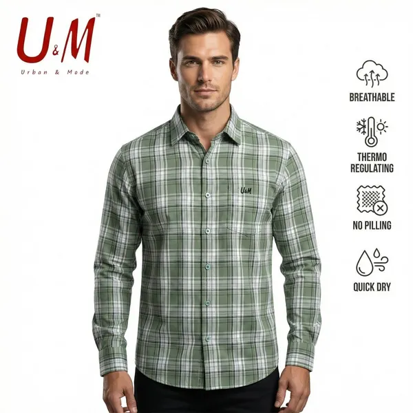 Green_Oxford_Cotton_Premium_Full_Sleeve_Checks_Shirt_For_Men