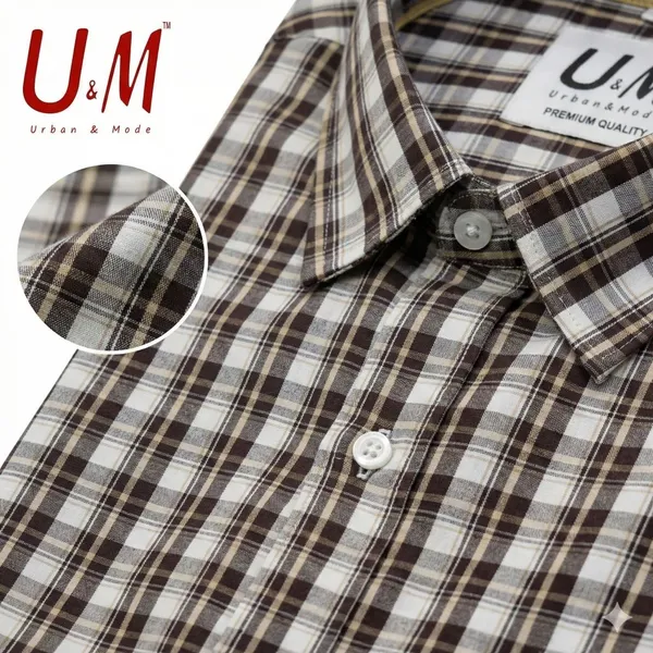 Brown_Poplin_Cotton_Premium_Full_Sleeve_Checks_Shirt_For_Men