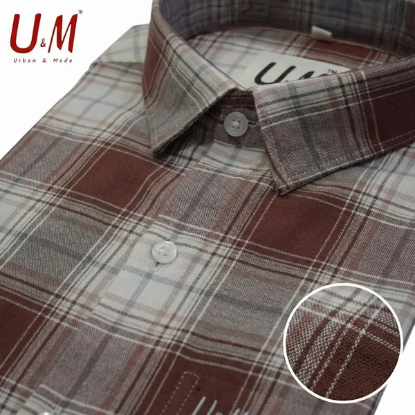 Reddish_Brown_Oxford_Cotton_Premium_Full_Sleeve_Checks_Shirt_For_Men