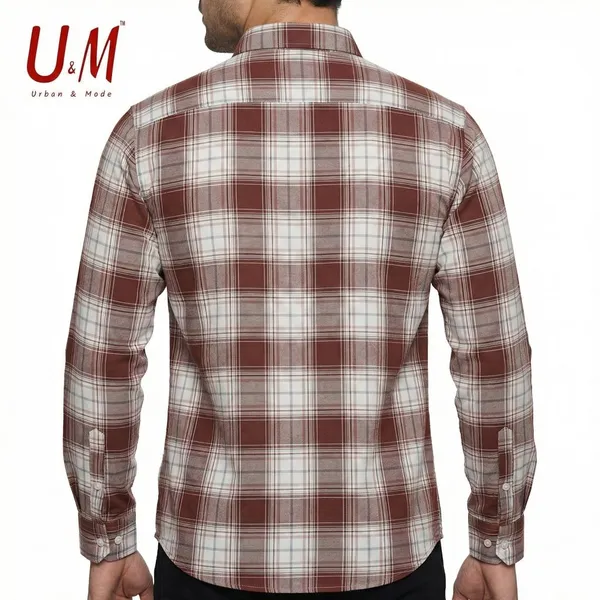 Reddish_Brown_Oxford_Cotton_Premium_Full_Sleeve_Checks_Shirt_For_Men