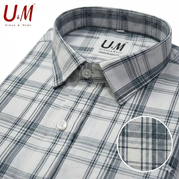 White_And_Grey_Oxford_Cotton_Premium_Full_Sleeve_Checks_Shirt_For_Men