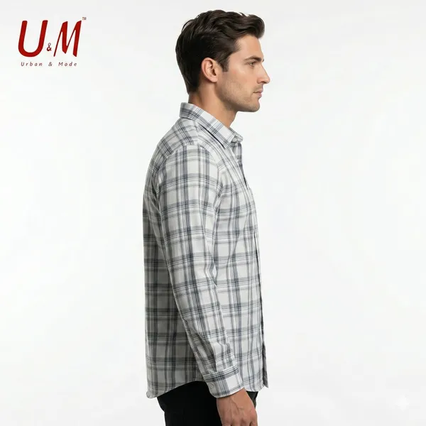 White_And_Grey_Oxford_Cotton_Premium_Full_Sleeve_Checks_Shirt_For_Men