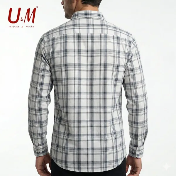 White_And_Grey_Oxford_Cotton_Premium_Full_Sleeve_Checks_Shirt_For_Men