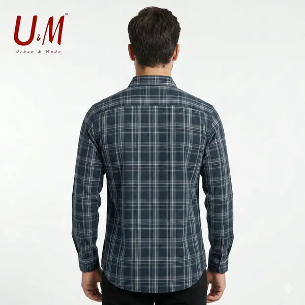 Dark_Grey_Oxford_Cotton_Premium_Full_Sleeve_Checks_Shirt_For_Men