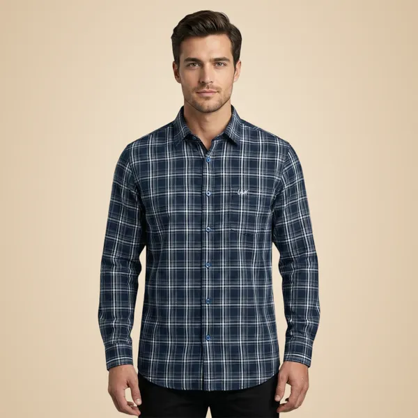 Navy_Blue_Oxford_Cotton_Premium_Full_Sleeve_Checks_Shirt_For_Men