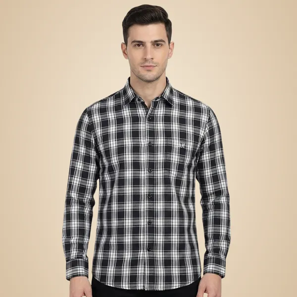 Carbon_Black_Oxford_Cotton_Premium_Full_Sleeve_Checks_Shirt_For_Men