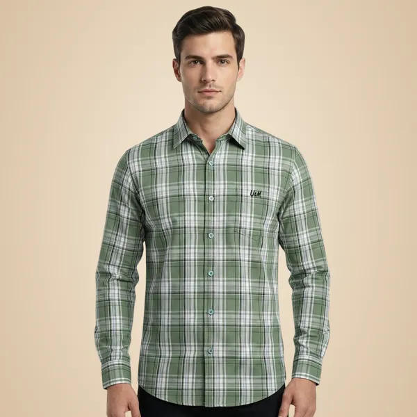 Green_Oxford_Cotton_Premium_Full_Sleeve_Checks_Shirt_For_Men