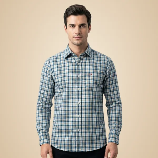 Teal_Blue_Poplin_Cotton_Premium_Full_Sleeve_Checks_Shirt_For_Men