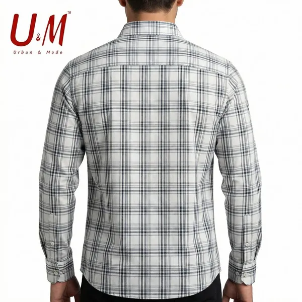 White_Oxford_Cotton_Premium_Full_Sleeve_Checks_Shirt_For_Men