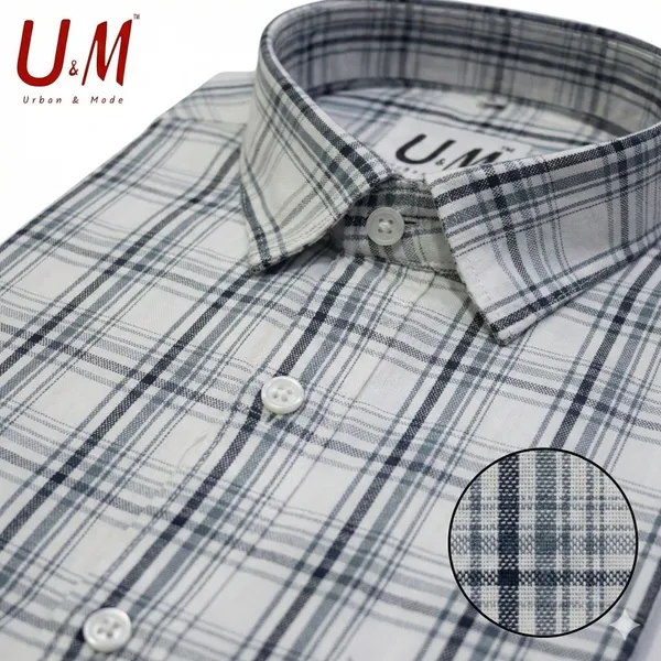 White_Oxford_Cotton_Premium_Full_Sleeve_Checks_Shirt_For_Men
