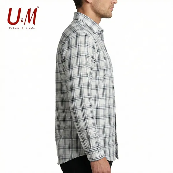 White_Oxford_Cotton_Premium_Full_Sleeve_Checks_Shirt_For_Men