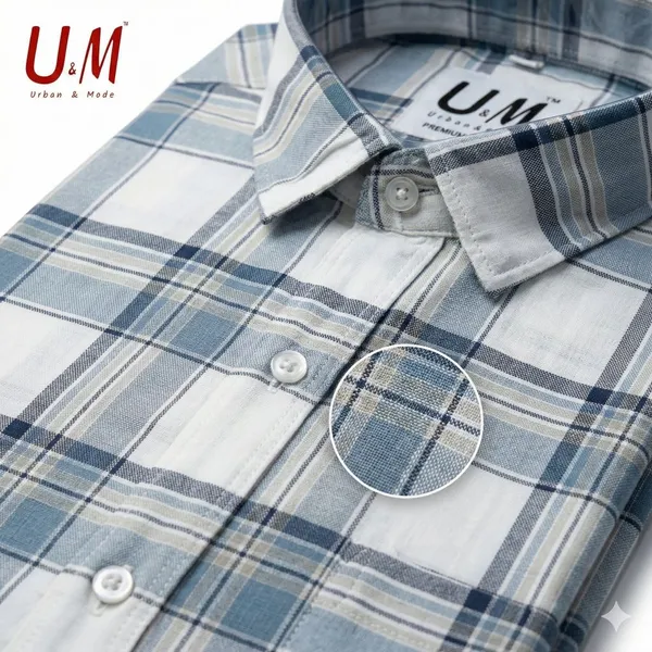 White_And_Steel_Blue_Oxford_Cotton_Premium_Full_Sleeve_Checks_Shirt_For_Men