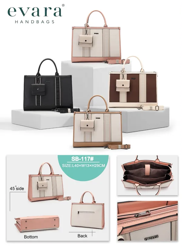 Beige_Tan_Colourblock_Structured_Tote_Bag_for_Women