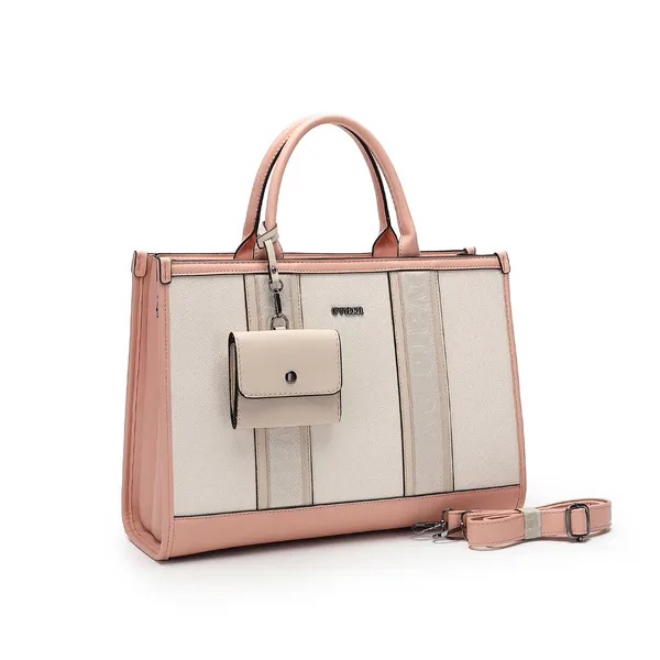 Beige_Tan_Colourblock_Structured_Tote_Bag_for_Women