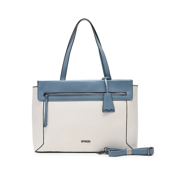 White_And_Blue_Textured_Handbag_for_Women