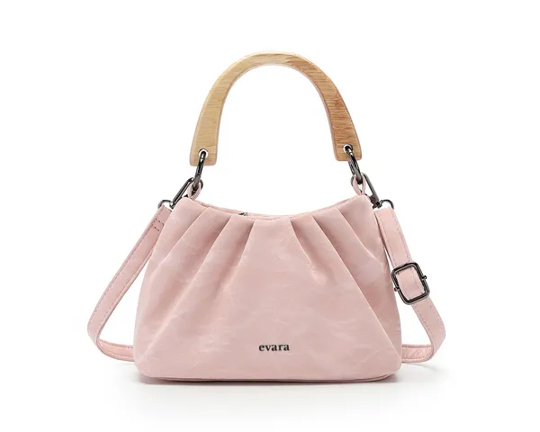 Pink_Ruched_Wooden_Handle_Handbag_for_Women