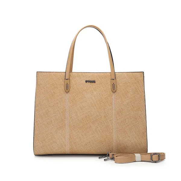Beige_Textured_Leather_Structured_Tote_Bag_for_Women