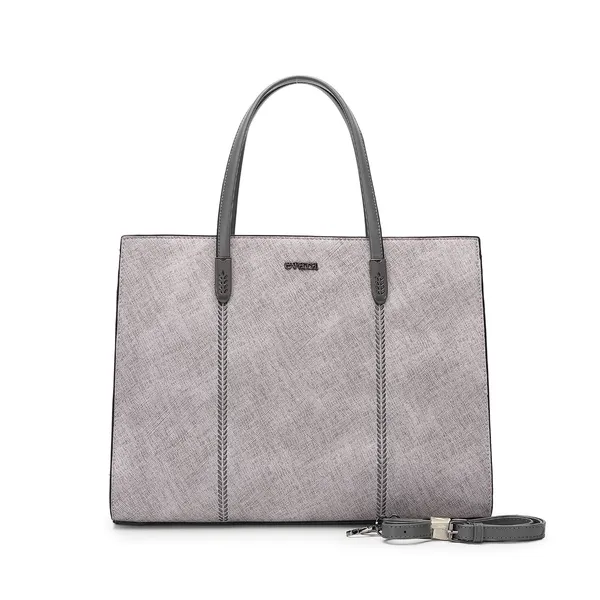Grey_Textured_Structured_Tote_Bag_for_Women