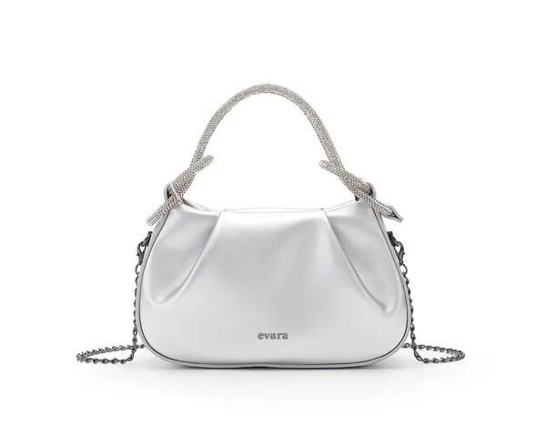 Silver_Metallic_Ruched_Handbag_with_Embellished_Handle_for_Women