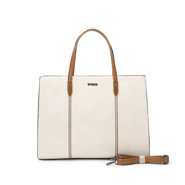 White_Faux_Leather_Tan_Handle_Tote_Bag_for_Women