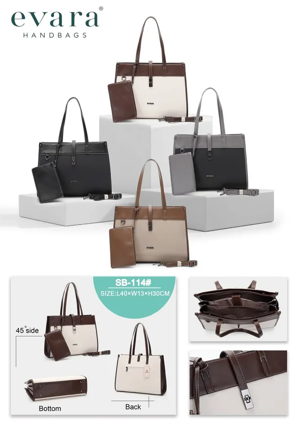 Beige_Brown_Two_Tone_Tote_Bag_With_Pouch_for_Women