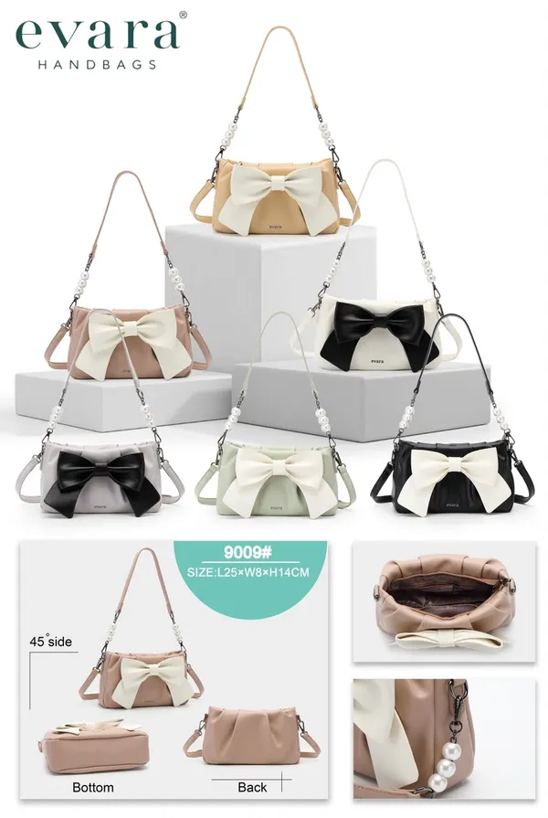 Beige_Faux_Leather_Bow_Pearl_Strap_Shoulder_Bag_for_Women