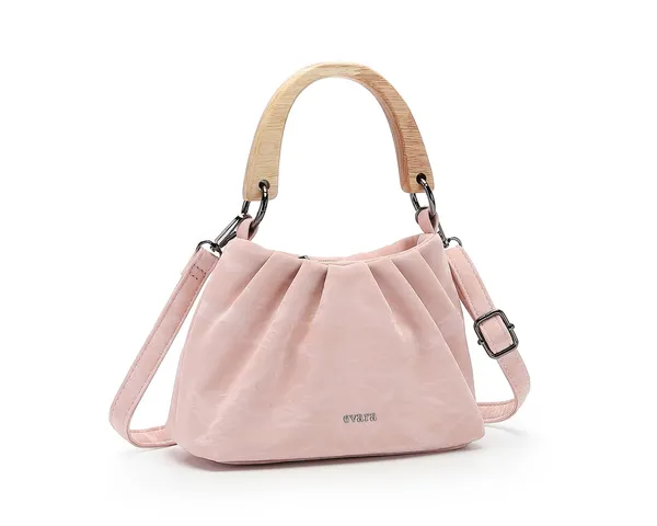 Pink_Ruched_Wooden_Handle_Handbag_for_Women