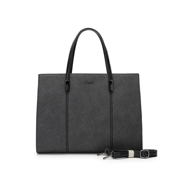 Black_Textured_Structured_Tote_Bag_for_Women