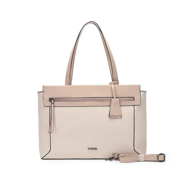 Beige_Textured_Leather_Structured_Tote_Bag_for_Women