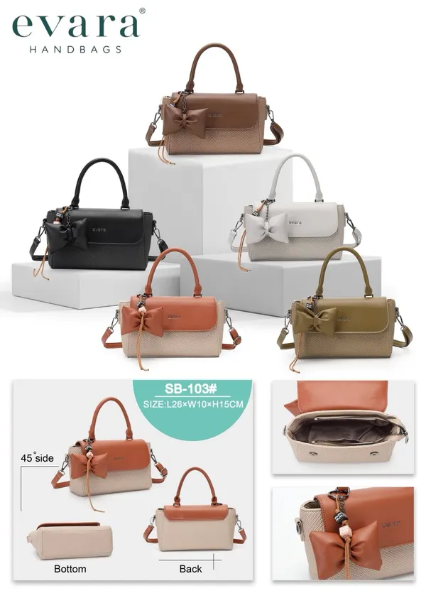 Brown_Textured_Structured_Handbag_With_Bow_Charm_for_Women