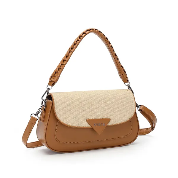 Tan_Brown_Two_Tone_Woven_Handle_Shoulder_Bag_for_Women