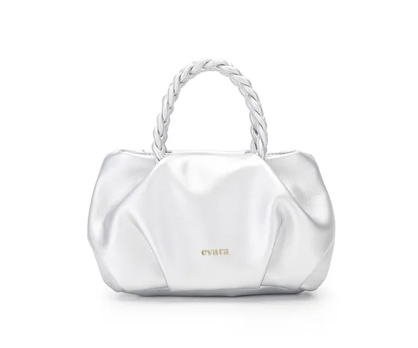 Evara_Silver_Metallic_Pleated_Braided_Handle_Handbag_for_Women