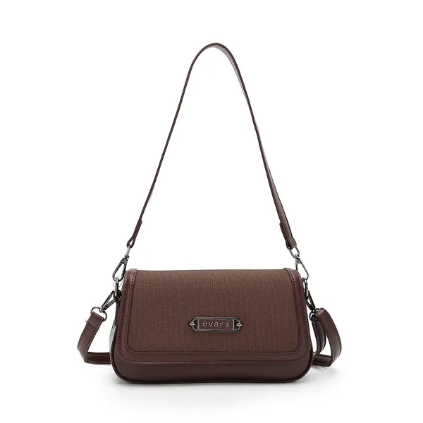 Brown_Textured_Sling_Bag_with_Adjustable_Strap_for_Women