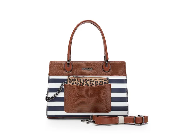 Brown_Navy_Striped_Leopard_Print_Textured_Handbag_for_Women