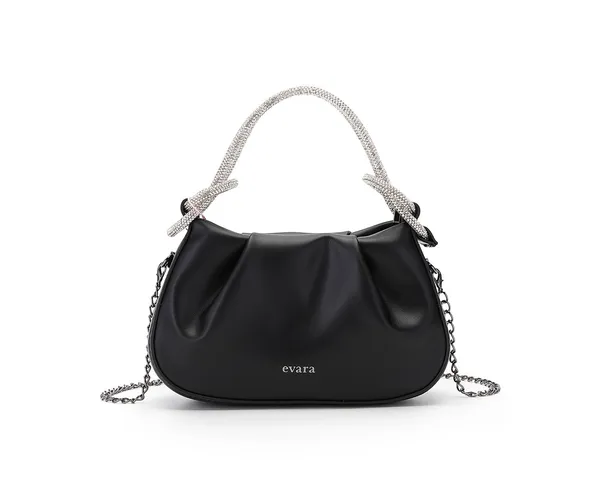 Black_Ruched_Handbag_with_Embellished_Handle_for_Women