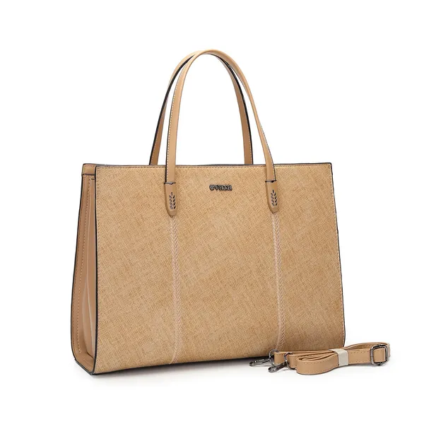 Beige_Textured_Leather_Structured_Tote_Bag_for_Women