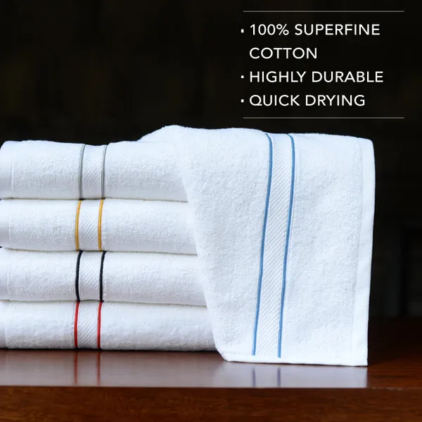 White_Cording_Bath_Towels_Set_100_Percent_Cotton_Soft_Absorbent_Quick_Dry_Lightweight_Durable_Towels_Set_70X140_Cm_And_28X55_In_For_Bathroom_Spa_(Set_Of_5)