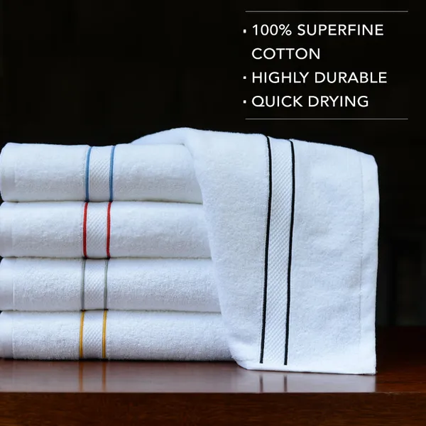 White_Cording_Bath_Towel_Soft_Absorbent_Quick_Dry_100_Percent_Cotton_Towels_70X140_Cm_28X55_In_For_Bathroom_Travel_(Set_Of_5)