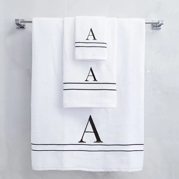 White_Monogrammed_Initial_A_Ultralux_Towels_Set_Cotton_Bath_Hand_Face_Towels_Soft_Quick_Dry_Absorbent_Towels_For_Bathroom_Spa_Hotel_Gym