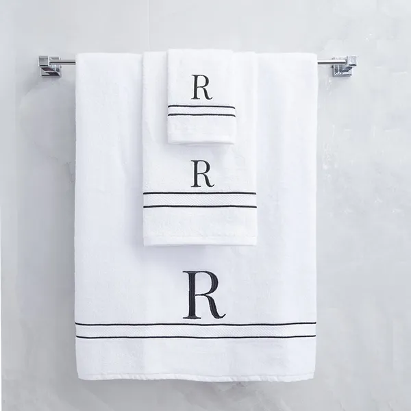 White_Monogrammed_Initial_R_Ultralux_Cotton_Bath_Hand_Face_Towels_Soft_Quick_Dry_Absorbent_Towels_For_Bathroom_Spa_Hotel_Gym_Personalized_Towel