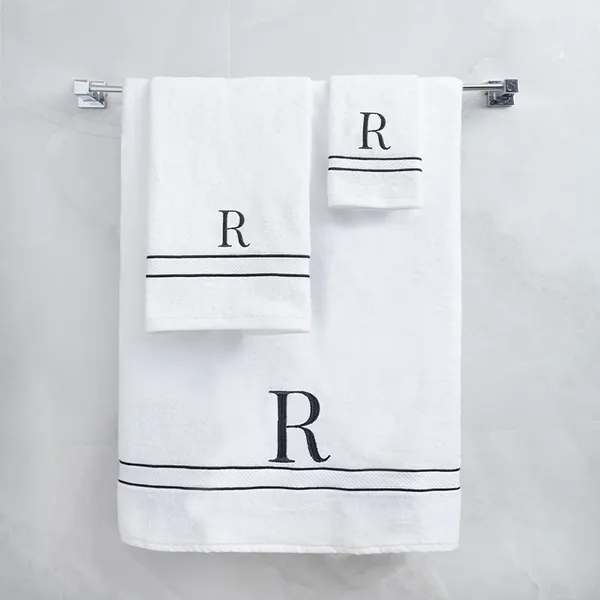 White_Monogrammed_Initial_R_Ultralux_Cotton_Bath_Hand_Face_Towels_Soft_Quick_Dry_Absorbent_Towels_For_Bathroom_Spa_Hotel_Gym_Personalized_Towel