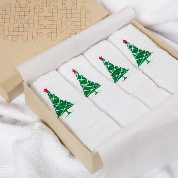 Off_White_Christmas_Tree_Embroidery_Ultralux_Face_Towels_(Set_Of_4)