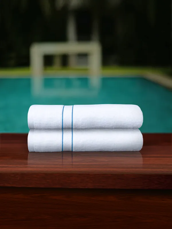 White_Cording_Soft_Absorbent_Quick_Dry_100_Percent_Cotton_70X140_Cm_28X55_In_For_Bathroom_Spa_Towels_(Set_Of_2)