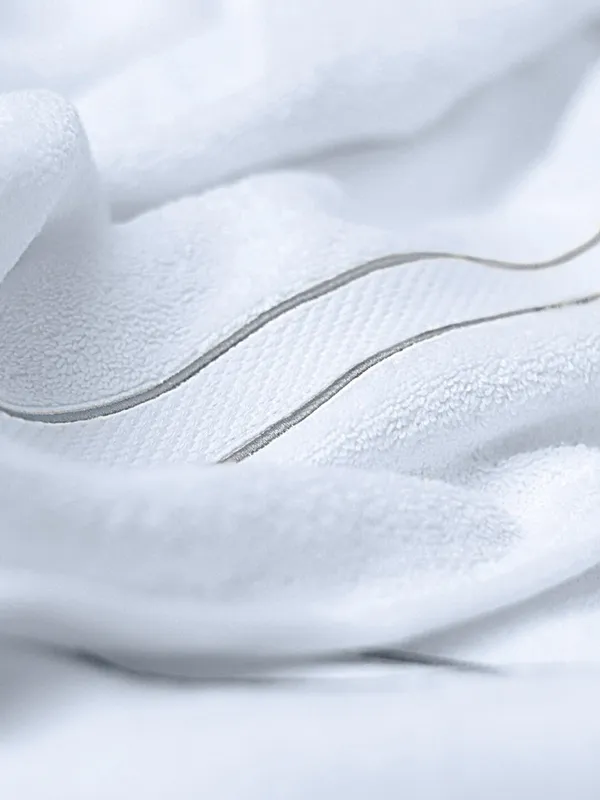 White_Cording_Towel_Set_Of_4_Includes_2_Bath_Towels_And_2_Hand_Towels_Soft_Absorbent_Quick_Dry_100_Percent_Cotton_Towels_70_X_140_Cm_Bath_41_X_66_Cm_Hand_For_Bathroom_Spa_Gym_Skin_Friendly_For