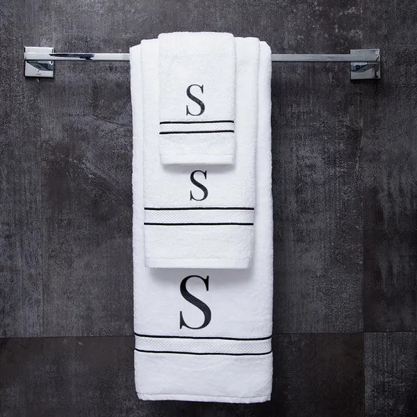 White_Monogrammed_Initial_S_Ultralux_Cotton_Bath_Hand_Face_Towels_Soft_Quick_Dry_Absorbent_Towels_For_Bathroom_Spa_Hotel_Gym_Personalized_Towel