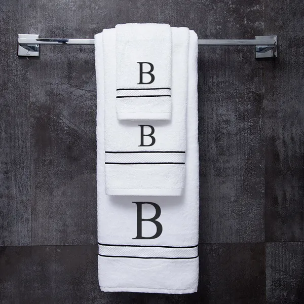 White_Monogrammed_Initial_B_Ultralux_Cotton_Bath_Hand_Face_Towels_Soft_Absorbent_Quick_Dry_Towels_For_Bathroom_Spa_Hotel_Gym_Personalized_Towel